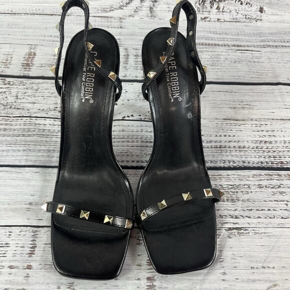 Cape Robbin Ultra Heels Stilettos Shoes sz 10 Black Gold Studs Cocktail Wedding - Picture 2 of 13